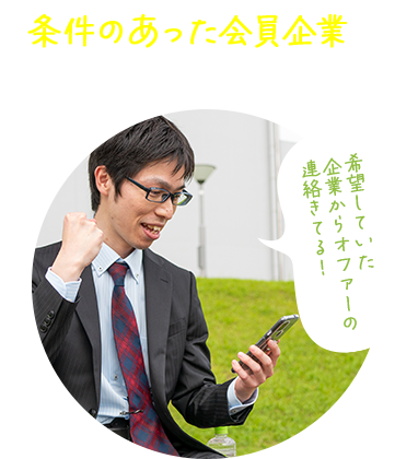 条件の合った会員企業からアプローチが来た場合