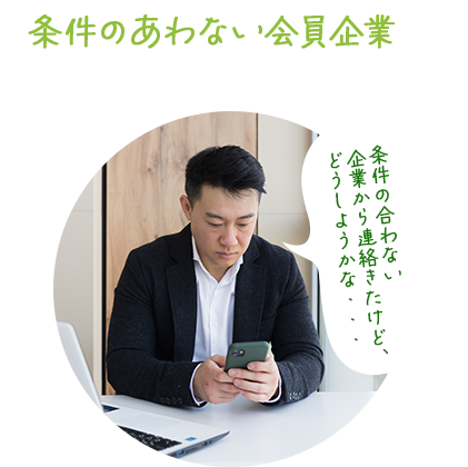 条件の合わない会員企業からアプローチが来た場合